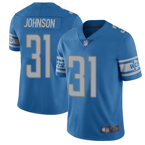 Detroit Lions Limited Blue Men Ty Johnson Home Jersey NFL Football 31 Vapor Untouchable
